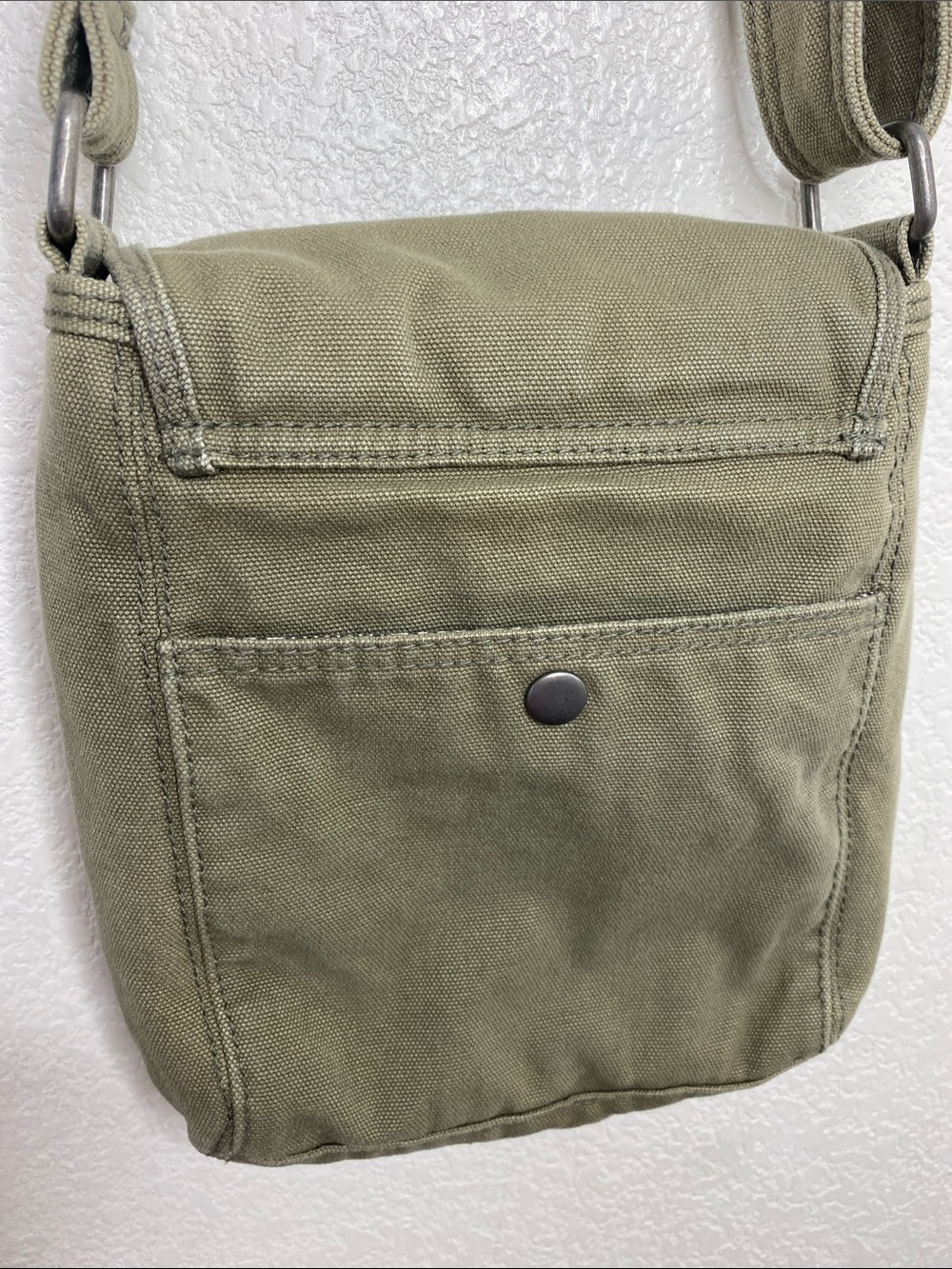 Diesel Olive Green Thick Canvas Crossbody Bag Y2K - Picture 6 of 14